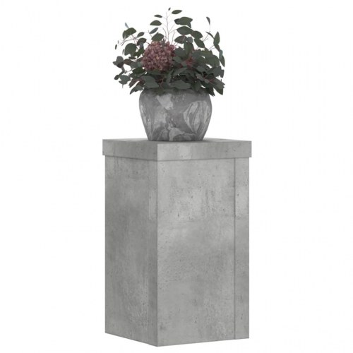 Plantestativer - 2 stk. 10 × 10 × 18 cm i konstrueret træ, betongrå