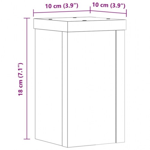 Plantestativer - 2 stk. 10 × 10 × 18 cm i konstrueret træ, betongrå