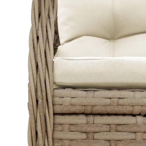 Havestole 2 stk. med lænefunktion polyrattan beige