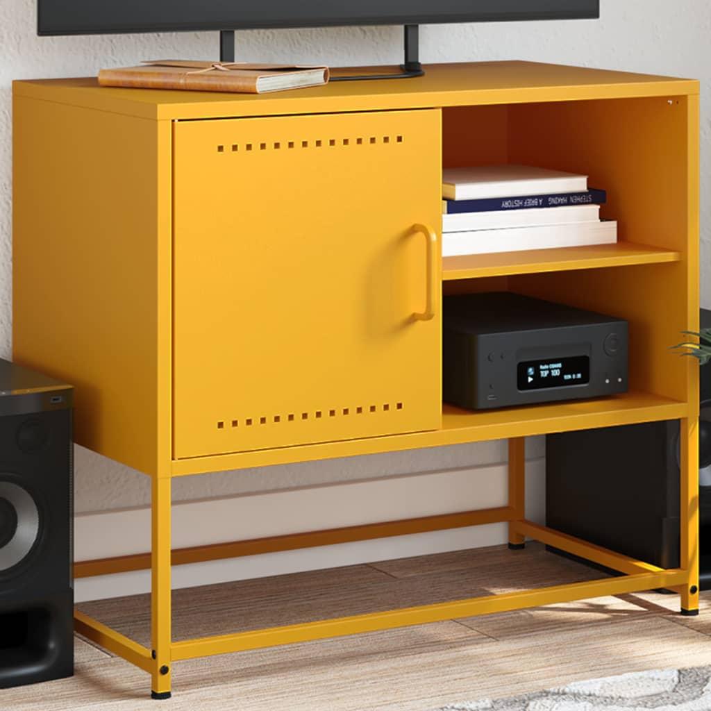 Tv-bord 68x39x60,5 cm stål sennepsgul