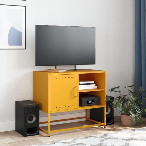 Tv-bord 68x39x60,5 cm stål sennepsgul