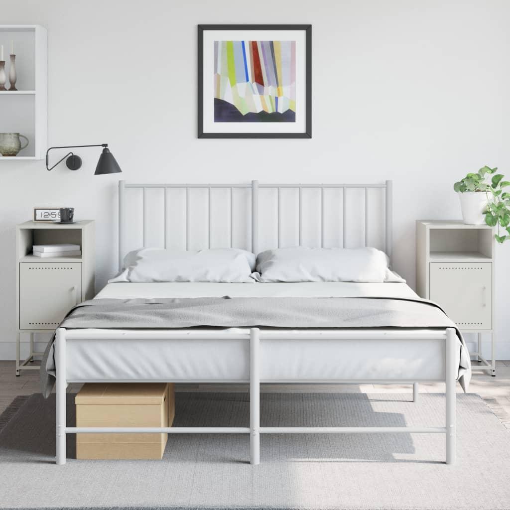 Sengeborde 2 stk. i stål - hvid, 36×39×78 cm billede
