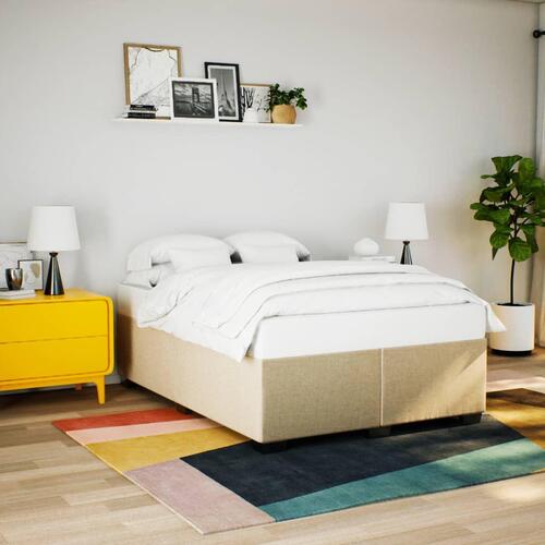 Sengeramme uden madras 160x200 cm stof cremefarvet