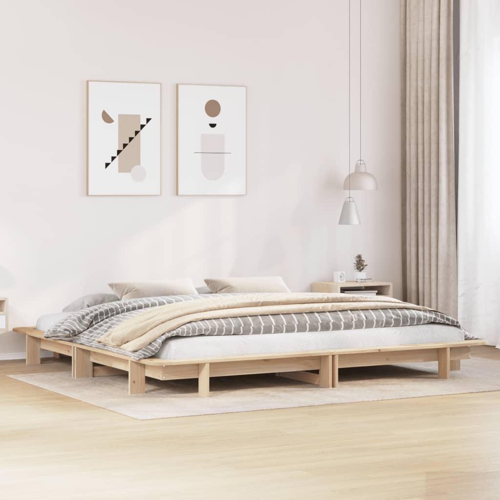 Sengeramme uden madras 180x200 cm massivt fyrretræ