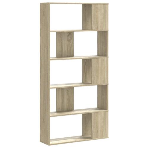 Bogreol 80,5x23,5x162,5 cm 5 hylder konstrueret træ sonoma-eg
