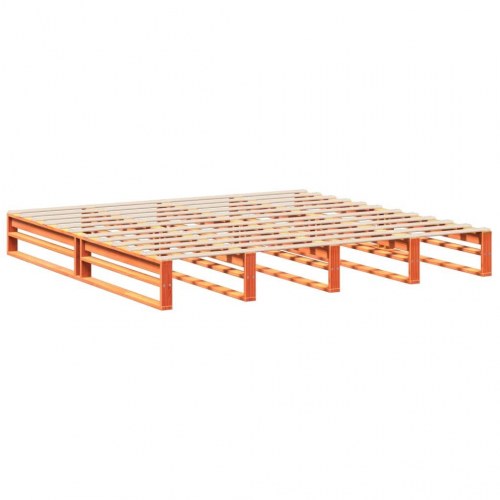 Sengeramme 200x200 cm i massivt fyrretræ - gyldenbrun
