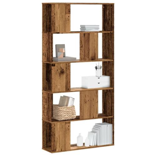 Bogreol 80,5x23,5x162,5 cm 5 hylder konstrueret træ gammelt træ