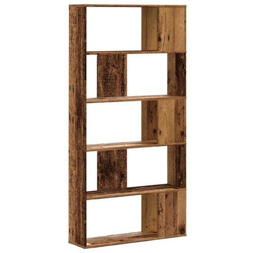 Bogreol 80,5x23,5x162,5 cm 5 hylder konstrueret træ gammelt træ