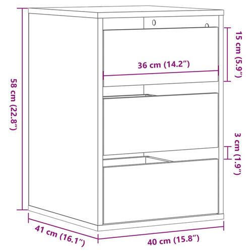 Kommode til hjørne 40x41x58 cm konstrueret træ sort