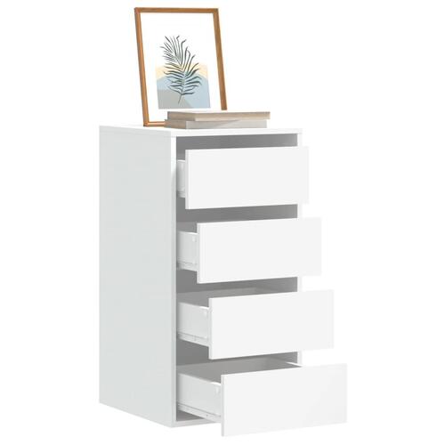 Kommode til hjørne 40x41x76 cm konstrueret træ hvid