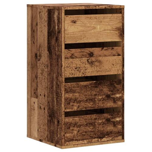 Kommode til hjørne 40x41x76 cm konstrueret træ antikt træ