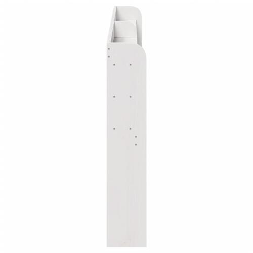Sengegavl med hylder 180 cm massivt fyrretræ hvid