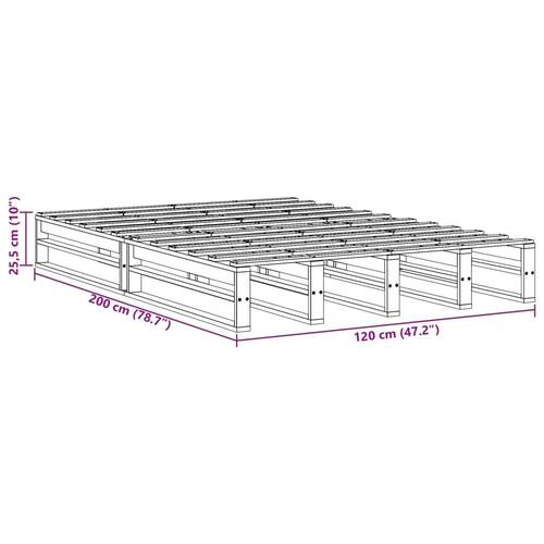 Sengeramme uden madras 120x200 cm massivt fyrretræ