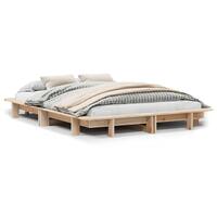 Sengeramme uden madras 140x200 cm massivt fyrretræ