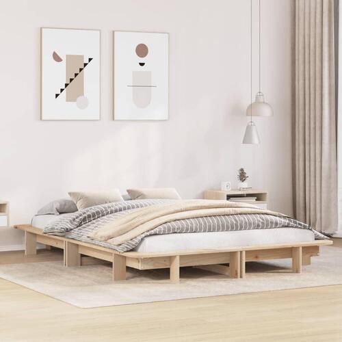 Sengeramme uden madras 140x200 cm massivt fyrretræ