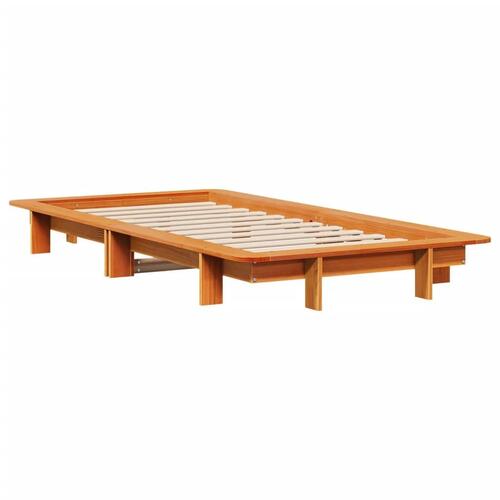 Sengeramme uden madras 100x200 cm massivt fyrretræ gyldenbrun