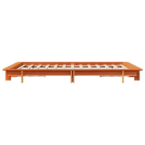 Sengeramme uden madras 140x190 cm massivt fyrretræ gyldenbrun