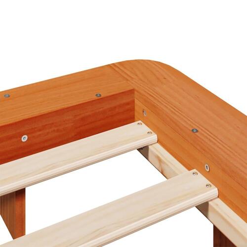 Sengeramme uden madras 140x190 cm massivt fyrretræ gyldenbrun