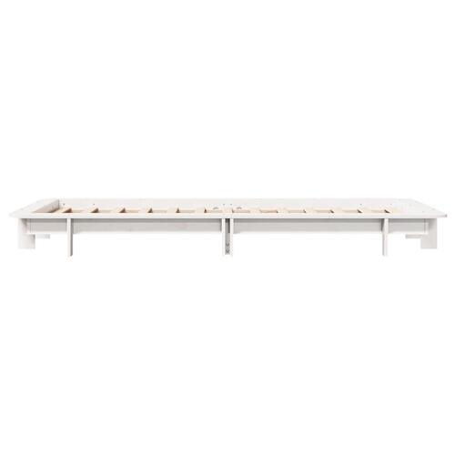 Sengeramme uden madras 75x190 cm massivt fyrretræ hvid