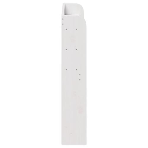 Sengegavl med hylder 90 cm massivt fyrretræ hvid
