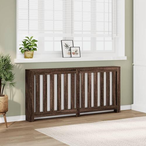 Radiatorskjuler 175x20x82 cm konstrueret træ brun egetræsfarvet