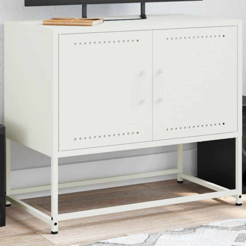 Tv-bord 68,5x39x60,5 cm stål hvid