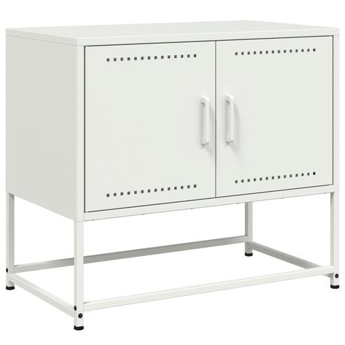 Tv-bord 68,5x39x60,5 cm stål hvid