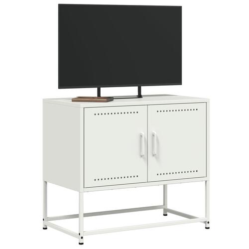 Tv-bord 68,5x39x60,5 cm stål hvid