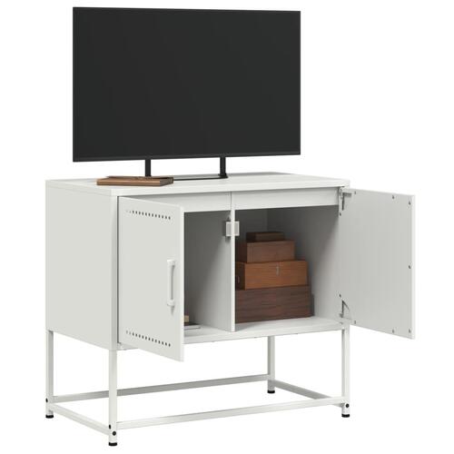 Tv-bord 68,5x39x60,5 cm stål hvid