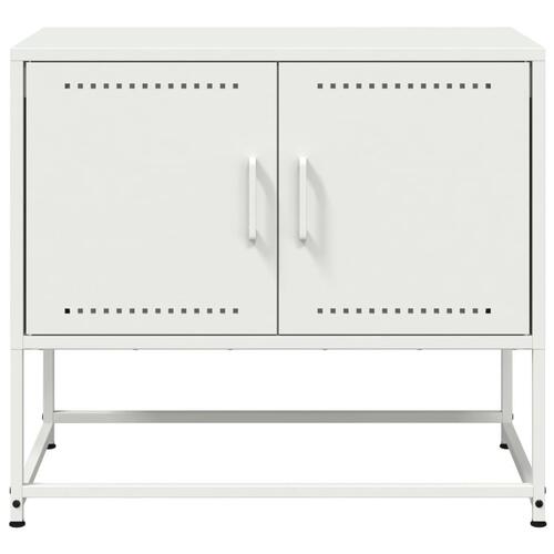 Tv-bord 68,5x39x60,5 cm stål hvid