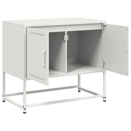 Tv-bord 68,5x39x60,5 cm stål hvid