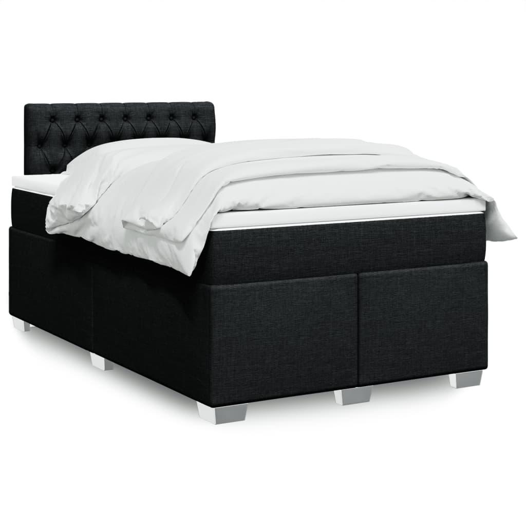 Kontinentalseng med madras 120x190 cm stof sort billede