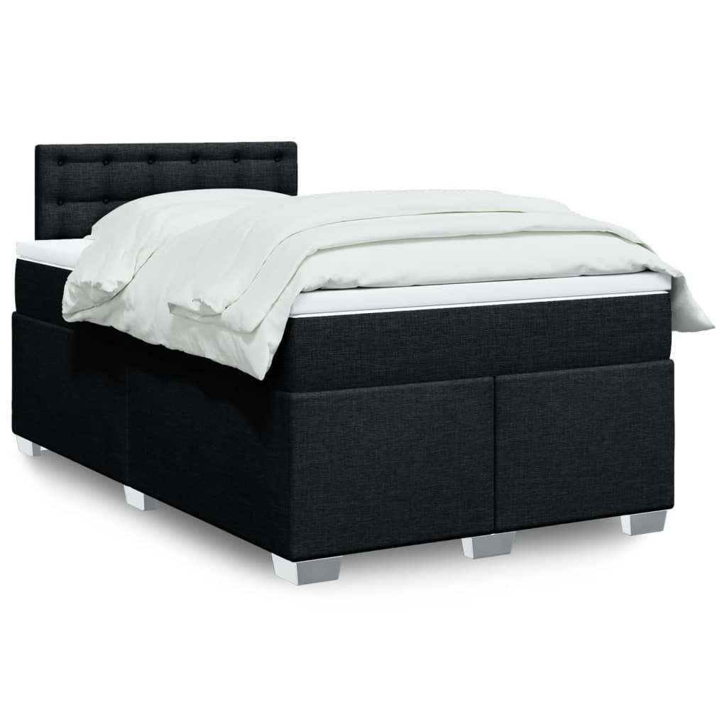 Kontinentalseng med madras 120x190 cm stof sort billede