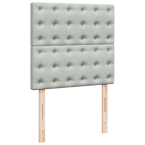 Kontinentalseng med madras 90x200cm fløjl lysegrå