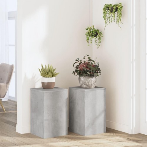 Plantestativer sæt af 2 - 30×30×50 cm i konstrueret træ, betongrå