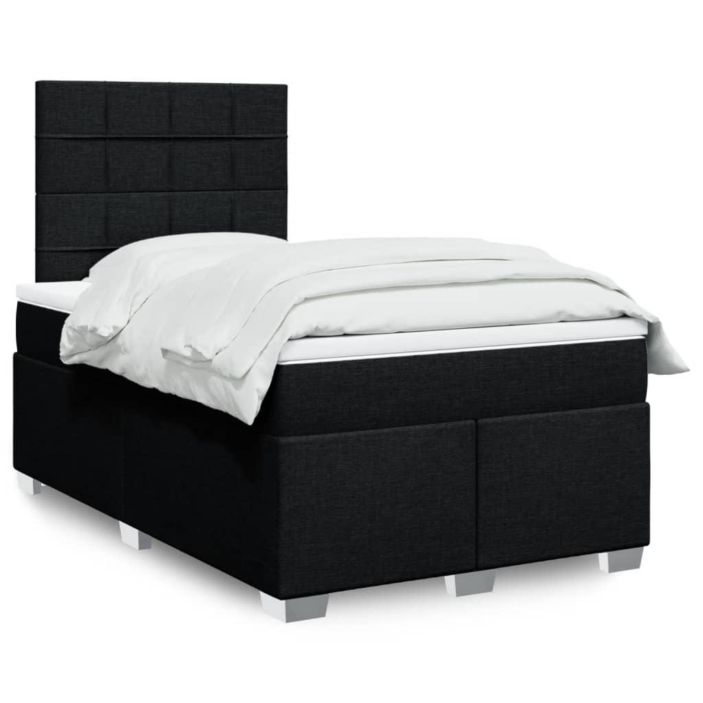 Kontinentalseng med madras 120x190 cm - stof, sort