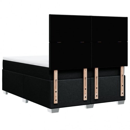 Kontinentalseng med madras 140x200 cm stof sort