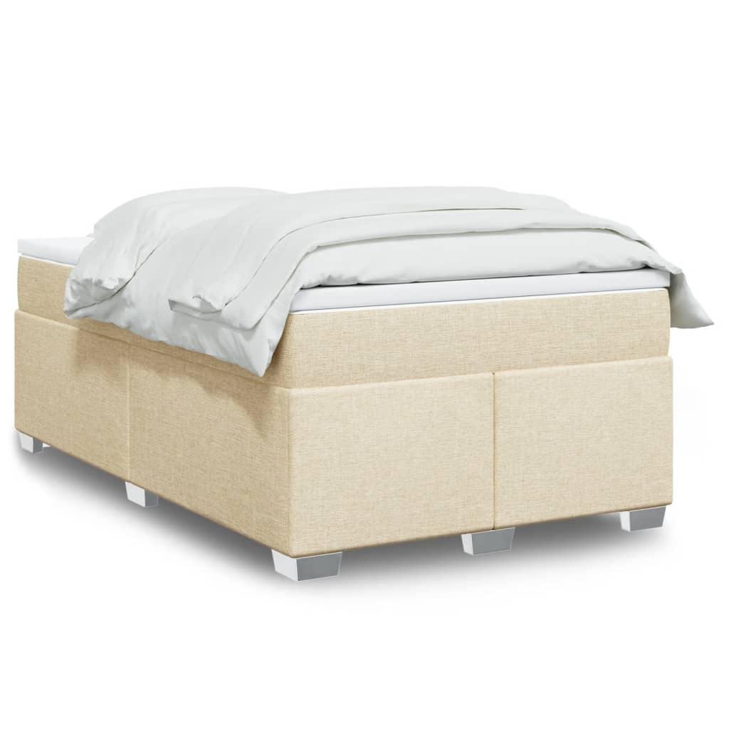 Kontinentalseng med madras og topmadras 120×200 cm - stof, creme billede