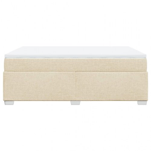 Kontinentalseng med madras 140x200 cm stof cremefarvet