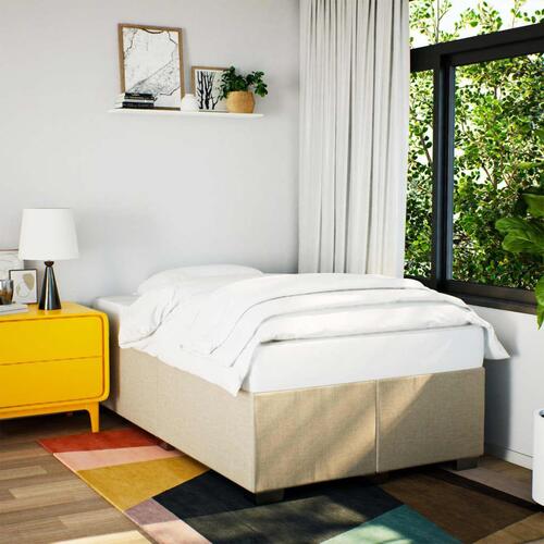 Sengeramme uden madras 120x190 cm stof cremefarvet