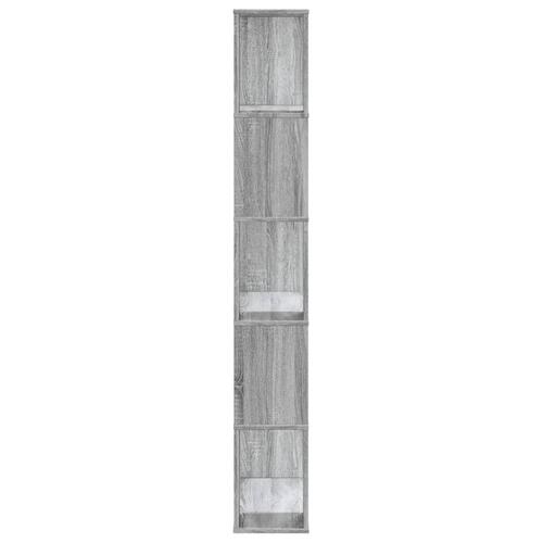 Bogreol 80,5x23,5x162,5 cm 5 hylder konstrueret træ grå sonoma