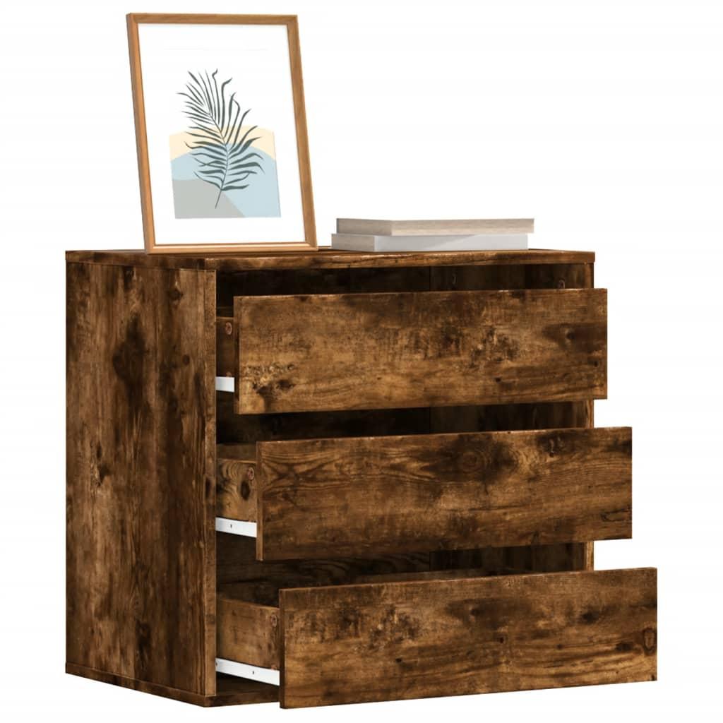 Kommode til hjørne 60x41x58 cm konstrueret træ røget egetræ