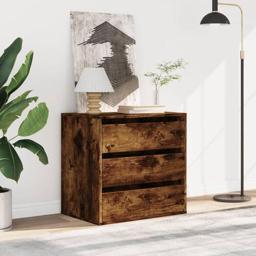 Kommode til hjørne 60x41x58 cm konstrueret træ røget egetræ