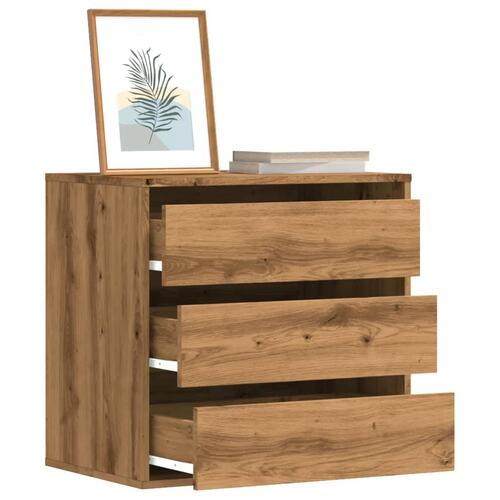 Kommode til hjørne 60x41x58 cm konstrueret træ egetræsfarvet