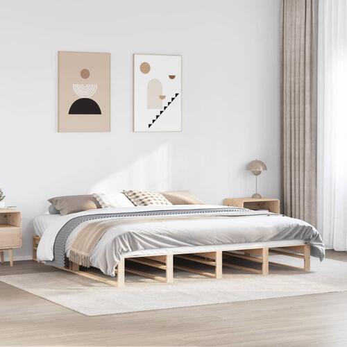 Sengeramme uden madras 180x200 cm massivt fyrretræ