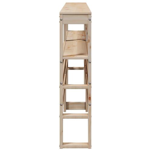 Sengegavl med hylder 180 cm massivt fyrretræ