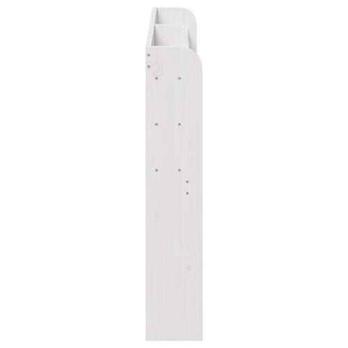 Sengegavl med hylder 160 cm massivt fyrretræ hvid
