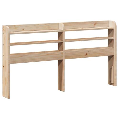 Sengegavl med hylder 150 cm massivt fyrretræ