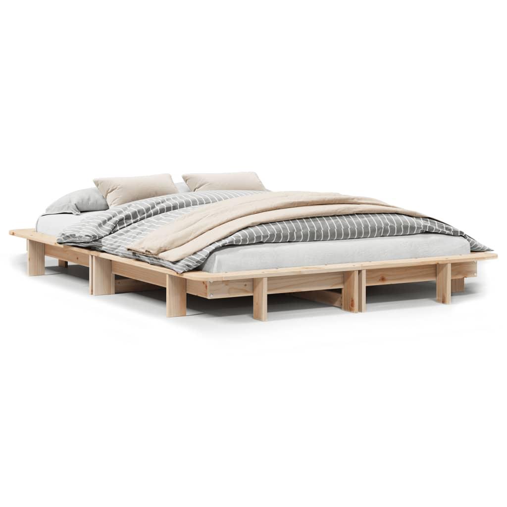 Sengeramme uden madras 120x200 cm massivt fyrretræ