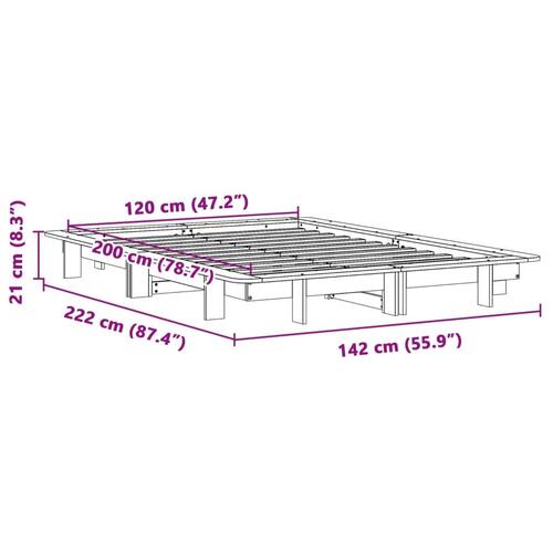 Sengeramme uden madras 120x200 cm massivt fyrretræ